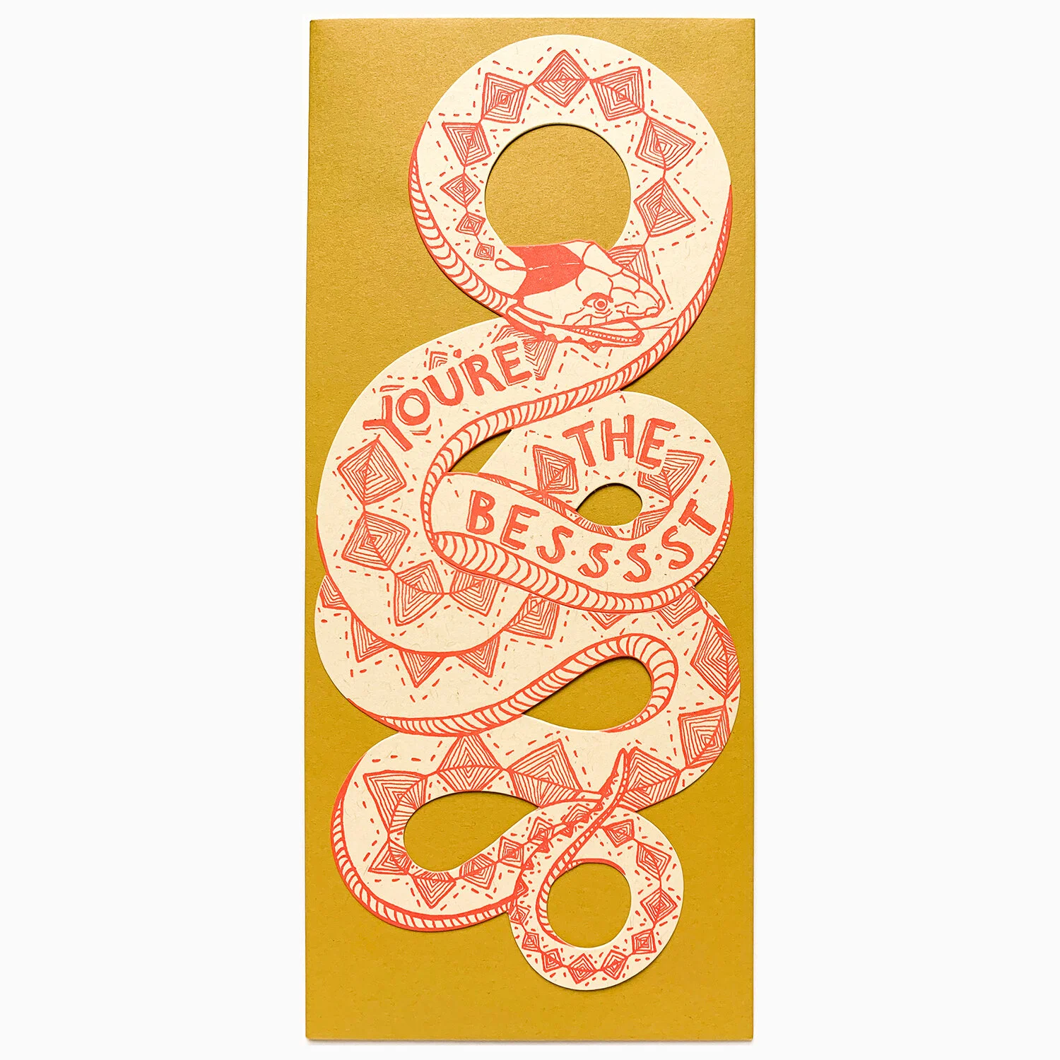 You're the best Snake gift card — Blackbird Letterpress